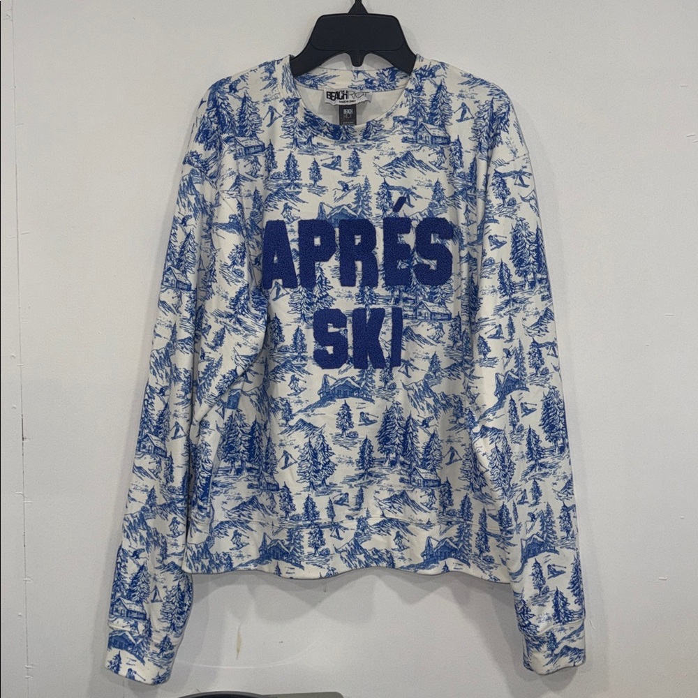 BEACH RIOT Cassia Après Ski Print Graphic Sweatshirt, SMALL - Picture 2 of 10
